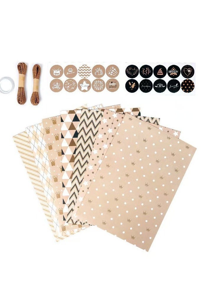 Neox 7 Sheets Gift Wrapping Paper with Ribbon Sticker Tape Set, Durable Gift Wrap Set for Birthday Party, Valentines Day, Wedding, Baby Shower, Bridal Shower, Graduation 50 cm X 70 cm - Image 2