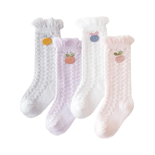 SYGA 4 Pairs Baby Socks Combo mesh thin newborn Baby Socks over the knee socks Suitable for 0-1 Years old baby - Image 1