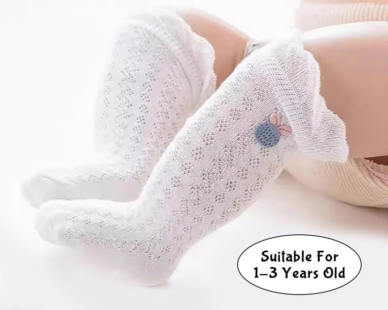 SYGA 4 Pairs Baby Socks Combo mesh thin newborn Baby Socks over the knee socks Suitable for 0-1 Years old baby - Image 3