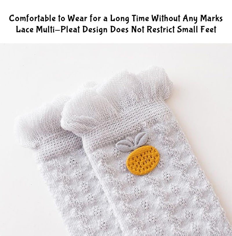 SYGA 4 Pairs Baby Socks Combo mesh thin newborn Baby Socks over the knee socks Suitable for 0-1 Years old baby - Image 5