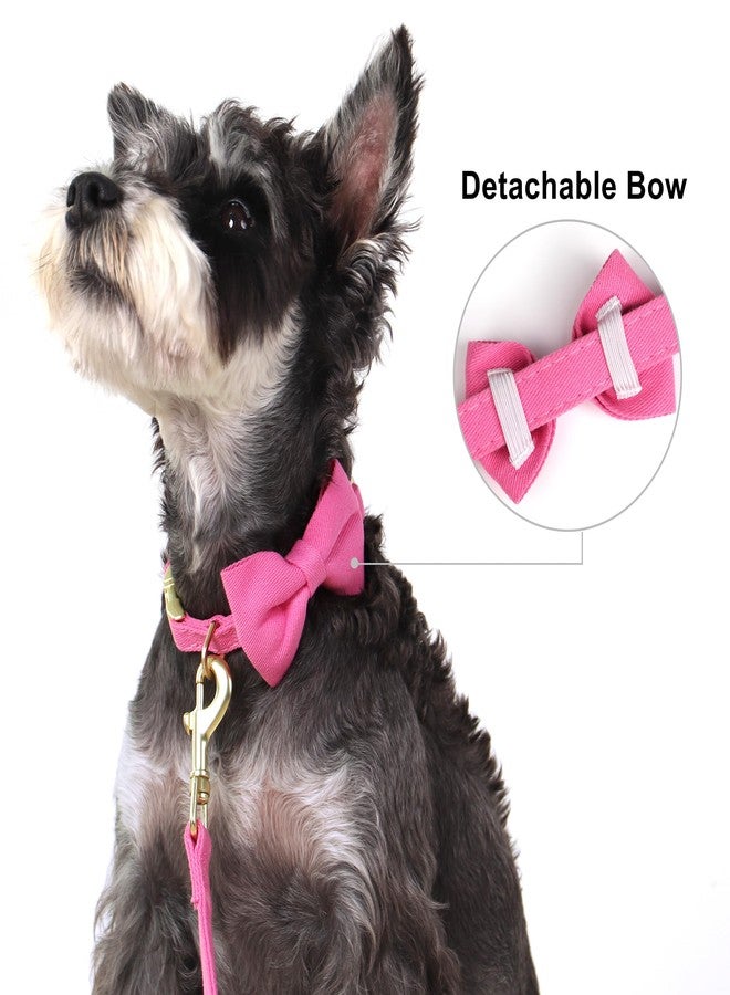 Beirui Adorable Small Dog Harness Collar and Leash Set,Cute XS Puppy Harness Set with 3 Bows for Small Dogs,Pomeranian,Yorkie,Adjustable Step-in Vest for Walking,Parties&Holiday Outfits(Hot Pink,XS) - Image 3