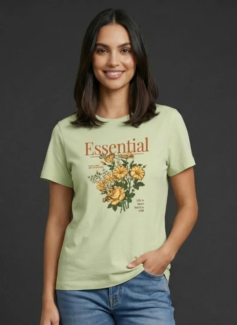 نوبيرو Nobero Women Regular Fit Printed T-shirt