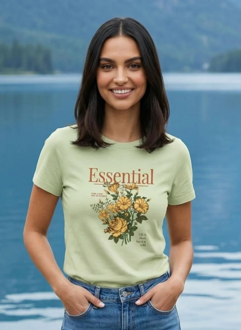 نوبيرو Nobero Women Regular Fit Printed T-shirt