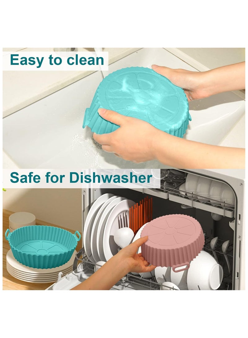 XIILSIE Air Fryer Silicone Pot, 2Pcs Air Fryer Silicone Liners Round Food Safe Non Stick Air Fryer Basket Accessories, Reusable Replacement of Flammable... - Image 4