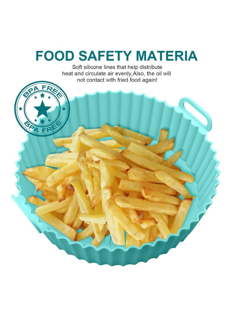 XIILSIE Air Fryer Silicone Pot, 2Pcs Air Fryer Silicone Liners Round Food Safe Non Stick Air Fryer Basket Accessories, Reusable Replacement of Flammable... - Image 5