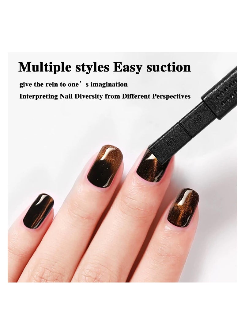 Excefore 3pcs Nail Magnet Cat Eye Magnet for Nails, Magnetic Gel Nail Polish, Double-Head Nail Magnets Wand, Magic Stronger Magnet Stick Manicure Tool for Cat Eye Gel Polish DIY Nail Art - Image 4