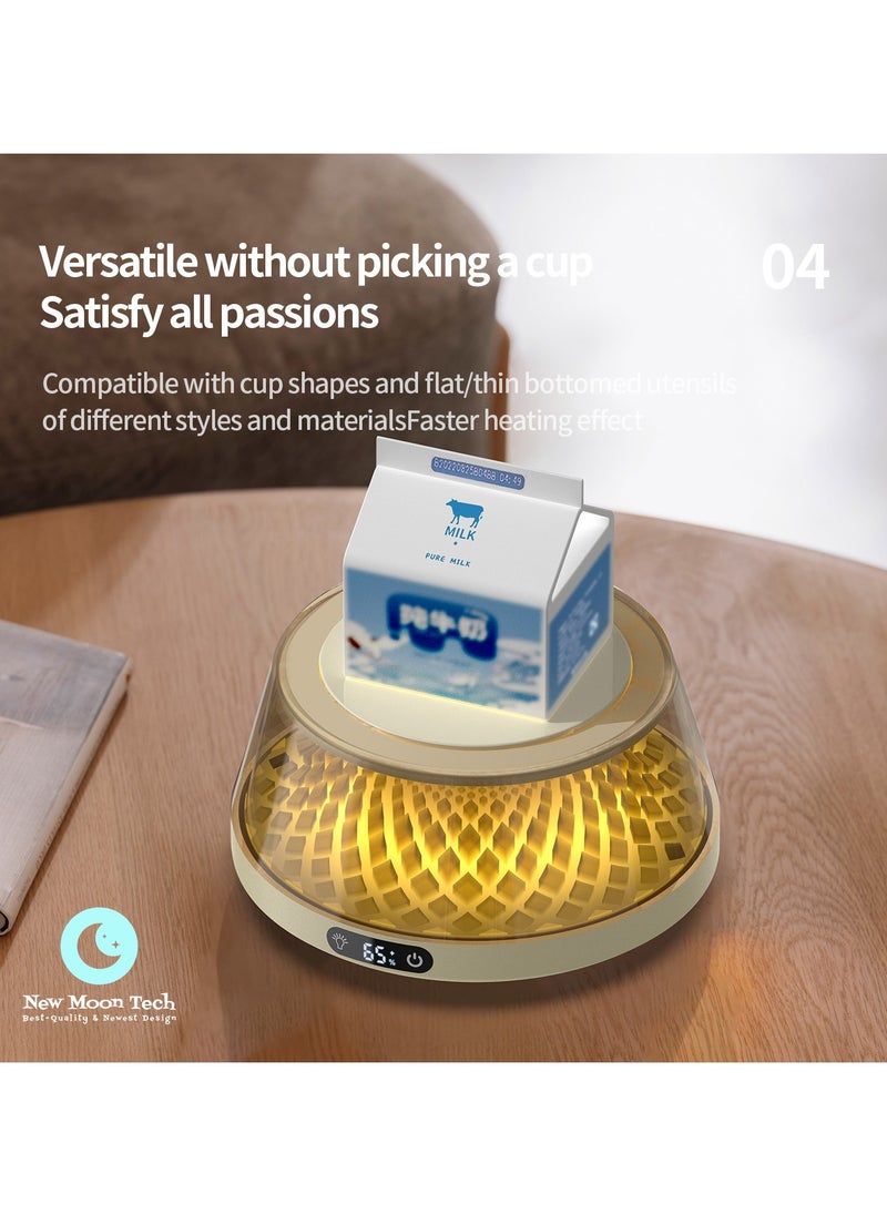 Warmer Series W1 Multiple Lights Color Cup Warmer. Diamond Array Shaped Coaster Warmer. 5 Temperature Levels. Black.