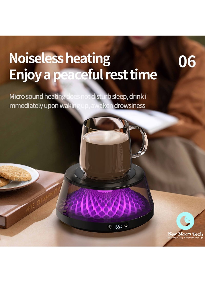 Warmer Series W1 Multiple Lights Color Cup Warmer. Diamond Array Shaped Coaster Warmer. 5 Temperature Levels. Black.