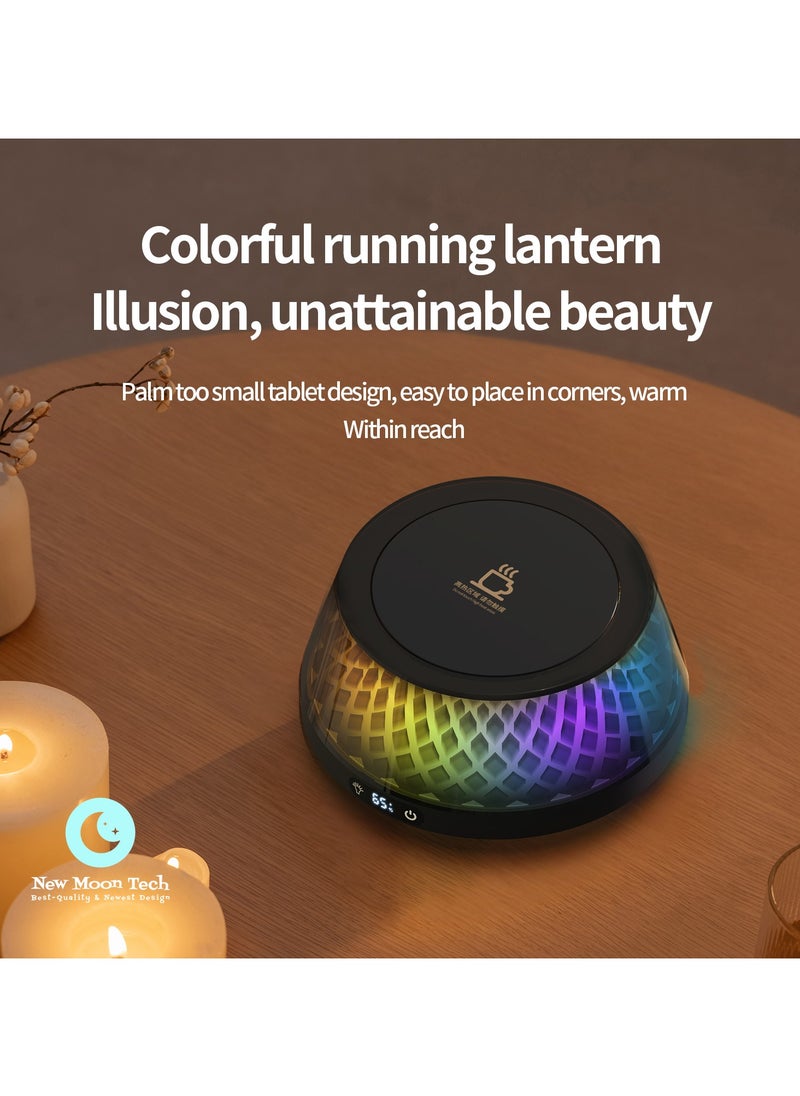 Warmer Series W1 Multiple Lights Color Cup Warmer. Diamond Array Shaped Coaster Warmer. 5 Temperature Levels. Black.