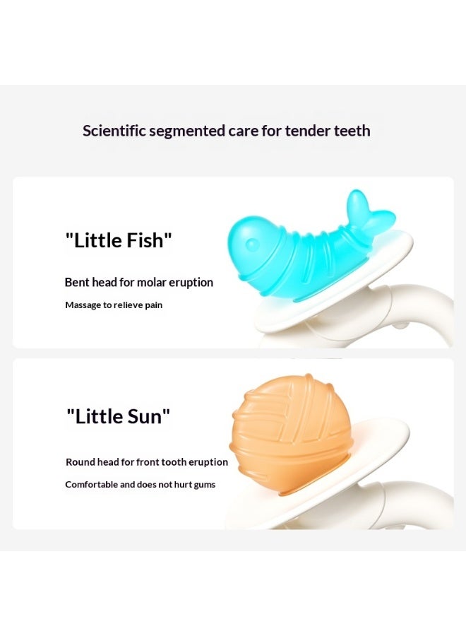 Youkebei 2-in-1 Silicone Baby Teether Set Anti-Choke BPA-Free Infant Teething Toy with Storage Case - Image 2