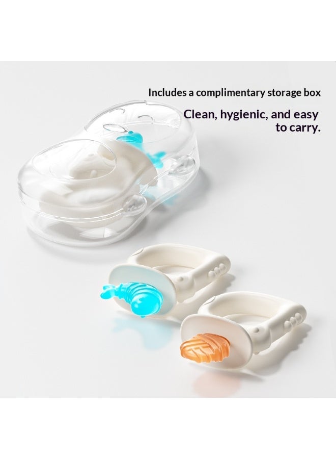 Youkebei 2-in-1 Silicone Baby Teether Set Anti-Choke BPA-Free Infant Teething Toy with Storage Case - Image 5