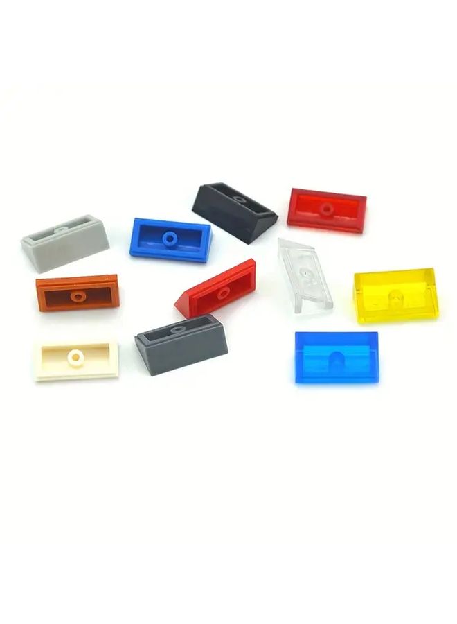 140 Pcs 1x2 Slanted 30 Degree Angle Smooth Slanted Brick Building Blocks Accessories Clear Yellow Compatible With Building Blocks - Image 5