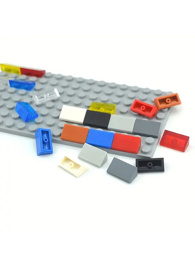 140 Pcs 1x2 Slanted 30 Degree Angle Smooth Slanted Brick Building Blocks Accessories Clear Yellow Compatible With Building Blocks - Image 2
