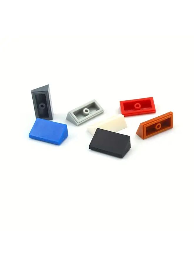 140 Pcs 1x2 Slanted 30 Degree Angle Smooth Slanted Brick Building Blocks Accessories Clear Yellow Compatible With Building Blocks - Image 4