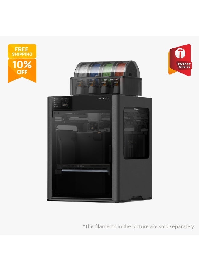 Bambu Lab H2C 3D Printer,  Multi-material and Multi-Color Printing, AI Camera grey - Image 1