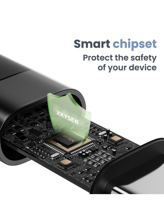 EKR 100W USB-C to USB-C Braided Fast Charging Cable | 2M | Emark Chip | High-Speed Data Transfer -  Black - Image 4