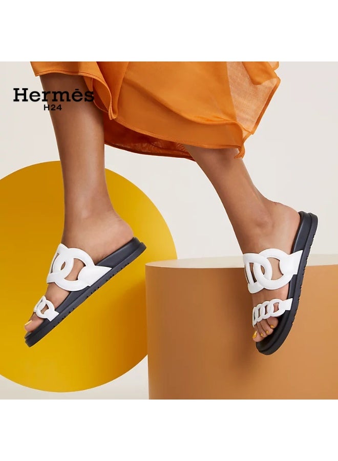 Hermes H24 Extra Sandal Techno-sandal in Nappa Leather  Metallic Anatomical Rubber Sole - Image 5