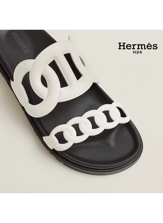 Hermes H24 Extra Sandal Techno-sandal in Nappa Leather  Metallic Anatomical Rubber Sole - Image 4