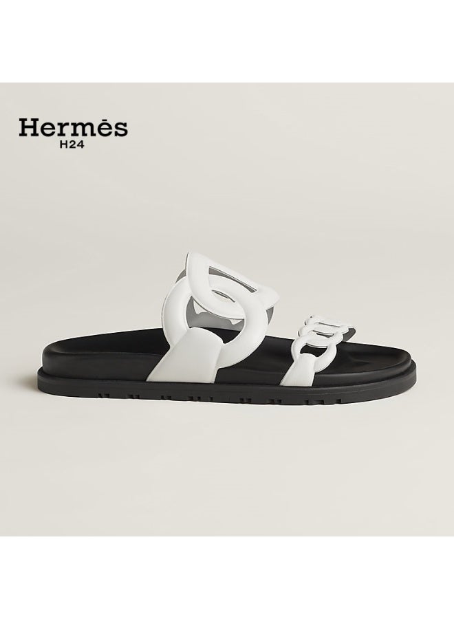 Hermes H24 Extra Sandal Techno-sandal in Nappa Leather  Metallic Anatomical Rubber Sole - Image 2