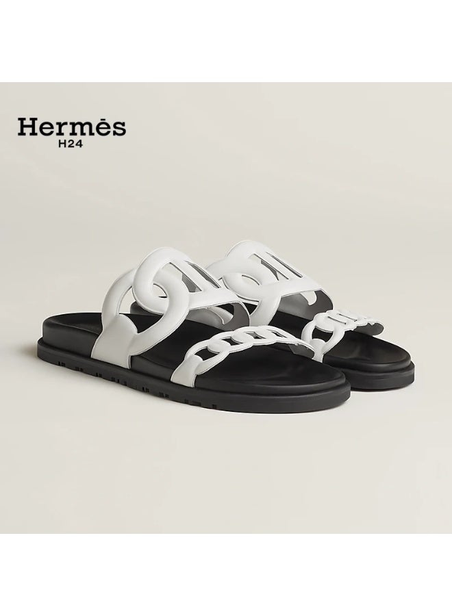 Hermes H24 Extra Sandal Techno-sandal in Nappa Leather  Metallic Anatomical Rubber Sole - Image 1