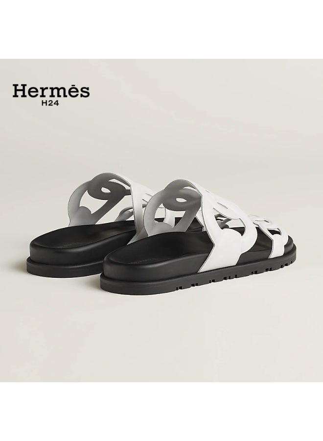 Hermes H24 Extra Sandal Techno-sandal in Nappa Leather  Metallic Anatomical Rubber Sole - Image 3