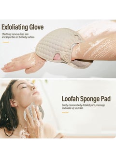 SYOSI Exfoliating Back Scrubber for Shower, 2 PCS Loofah with Glove and Sponge Pad Set, Long Deep Clean Washer Bath for Men and Women (36.5*4.5 inch)  - Image 4