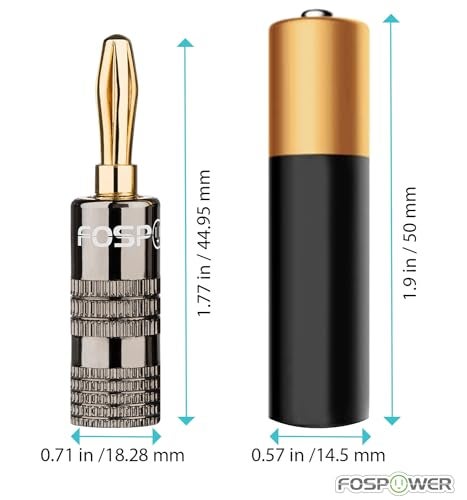 FosPower Banana Plugs 10 Pairs / 20 pcs, Closed Screw 24K Gold Plated Speaker Plug Connectors for Speaker Wire, Wall Plate, Home Theater, Audio/Video Receiver, Amplifiers and Sound Systems - Image 2