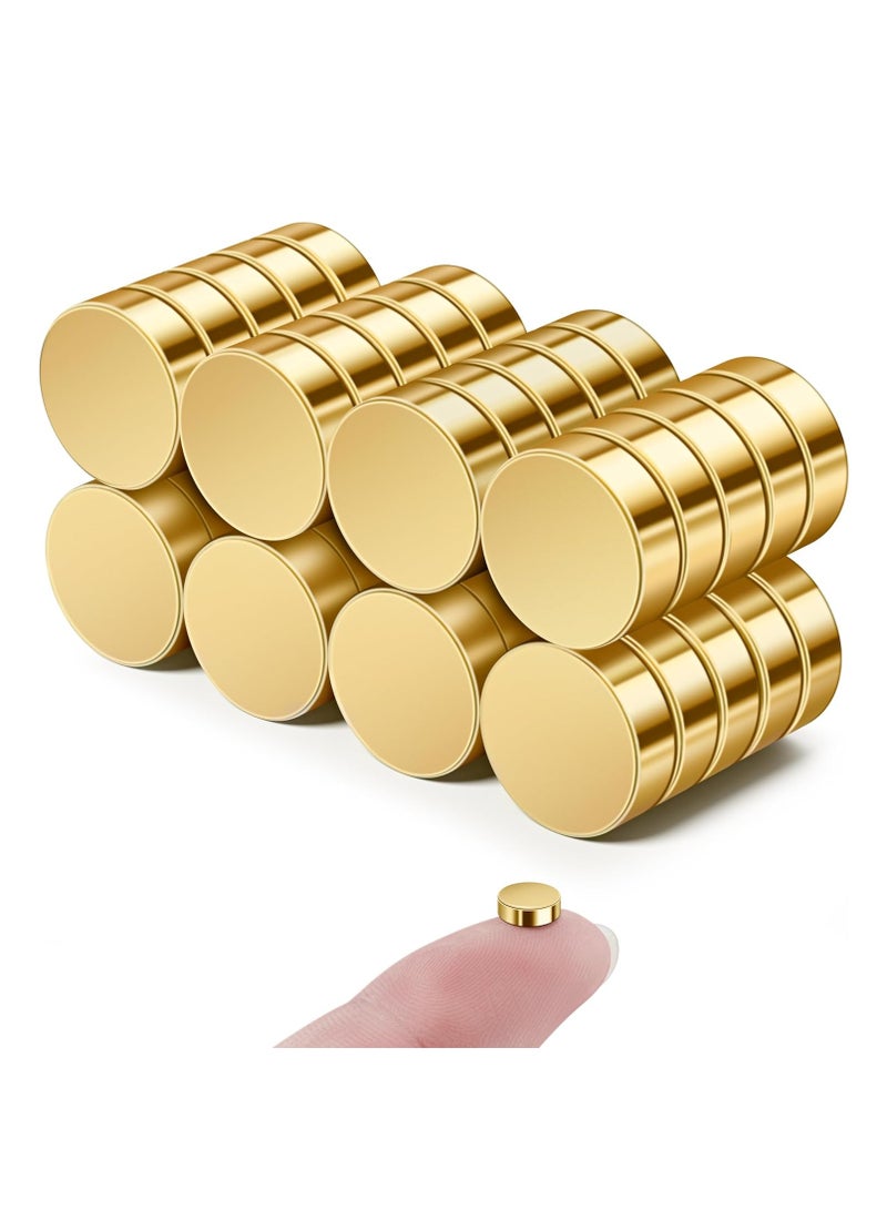 عام 40 قطعة مغناطيس للثلاجة، مغناطيس ثلاجة دائري صغير 6 × 2 مم، مغناطيس دائري صغير من النيوديميوم ممتاز متعدد الاستخدام، للسبورة البيضاء، لوحة الإعلانات، الحرف اليدوية، المنزل، المطبخ، المكتب، المدرسة (ذهبي) - Image 1