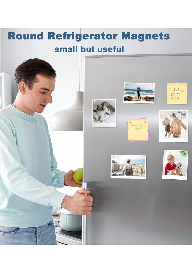 عام 40 قطعة مغناطيس للثلاجة، مغناطيس ثلاجة دائري صغير 6 × 2 مم، مغناطيس دائري صغير من النيوديميوم ممتاز متعدد الاستخدام، للسبورة البيضاء، لوحة الإعلانات، الحرف اليدوية، المنزل، المطبخ، المكتب، المدرسة (ذهبي) - Image 3