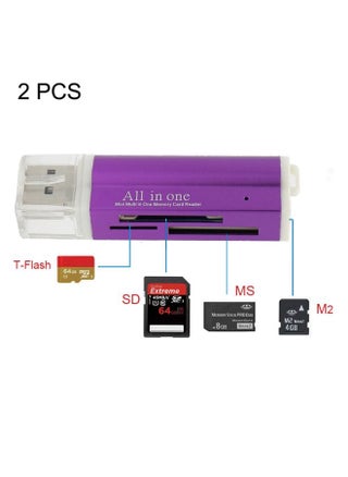 2 PCS Multi All in 1 USB 2.0 Micro SD SDHC TF M2 MMC MS PRO DUO Memory Card Reader(Purple) - pzsku/ZB7D31DE2BB97013E2E15Z/45/_/1731446245/a6589095-b808-4bdc-adc9-b91d4888708c