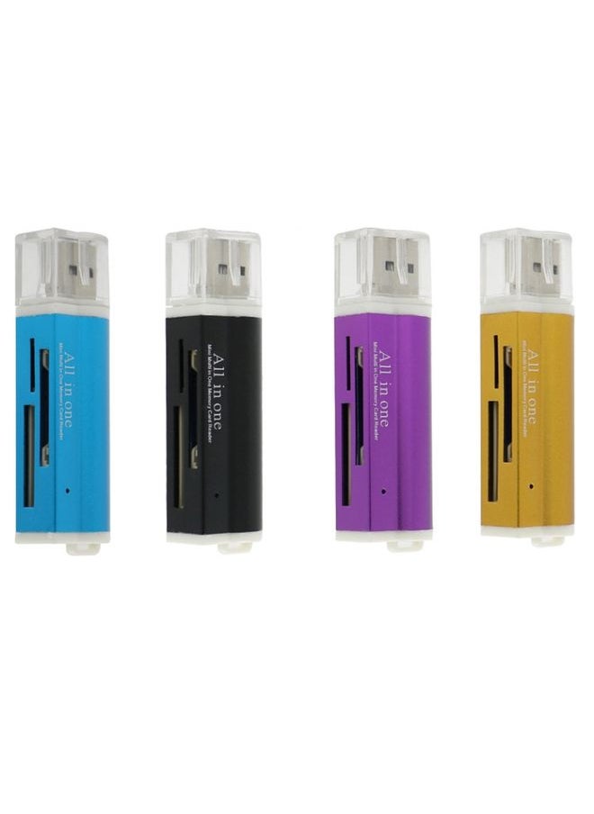 براق 2 PCS Multi All in 1 USB 2.0 Micro SD SDHC TF M2 MMC MS Pro Duo Card Card (Purple)  - Image 3