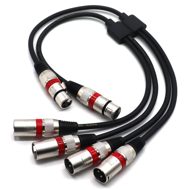 SiYear كابل تقسيم SiYear XLR - XLR أنثوي إلى مزدوج ذكر 3 دبابيس كابل Y متوازن لموزع ميكروفون محول صوتي (50 سم - عبوة 2) - Image 5