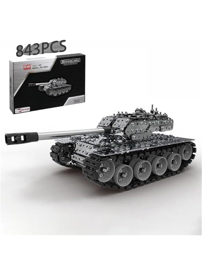 BYTEWAR Articulable 3D Metal Tank Puzzle Set - 843 Piece Erector Set for Adults and Boys -   Birthday Gift - Image 1