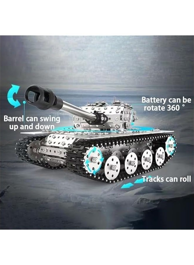 BYTEWAR Articulable 3D Metal Tank Puzzle Set - 843 Piece Erector Set for Adults and Boys -   Birthday Gift - Image 2