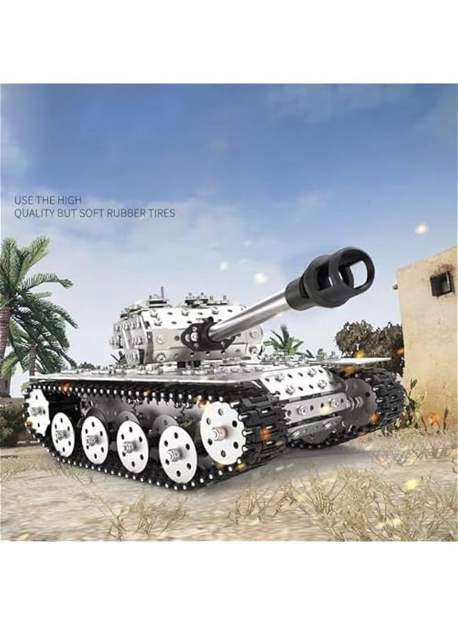 BYTEWAR Articulable 3D Metal Tank Puzzle Set - 843 Piece Erector Set for Adults and Boys -   Birthday Gift - Image 4