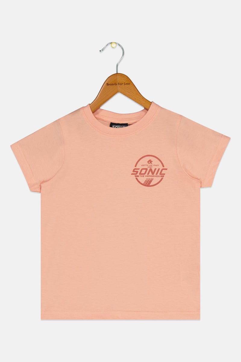 SONIC Toddlers Boy Graphic Print Short Sleeve T-Shirt, Coral - Image 3