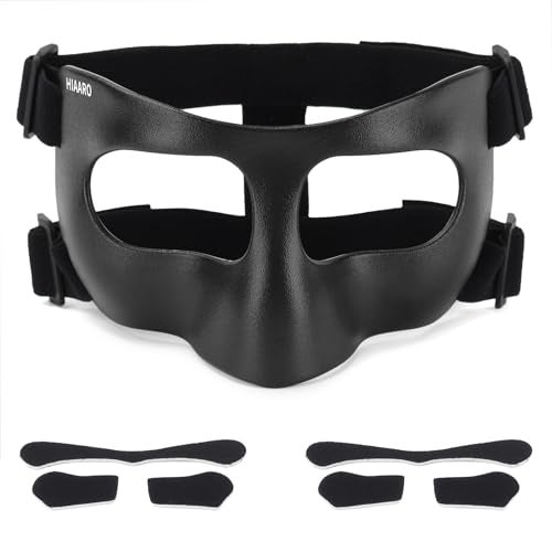 HIAARO QK03B Matte Nose Guard for Broken Nose Basketball Face Mask Protective Sports Shield for Soccer Adjustable with Padding for Men and Women - Image 1