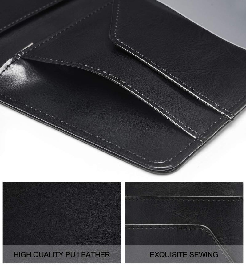 HerriaT Server Books for Waitress - Leather Waiter Book Server Wallet with Zipper Pocket, Cute Waitstaff Organizer with Money Pocket Fit Waitress Apronï¼ˆClassic Blackï¼‰ - Image 5