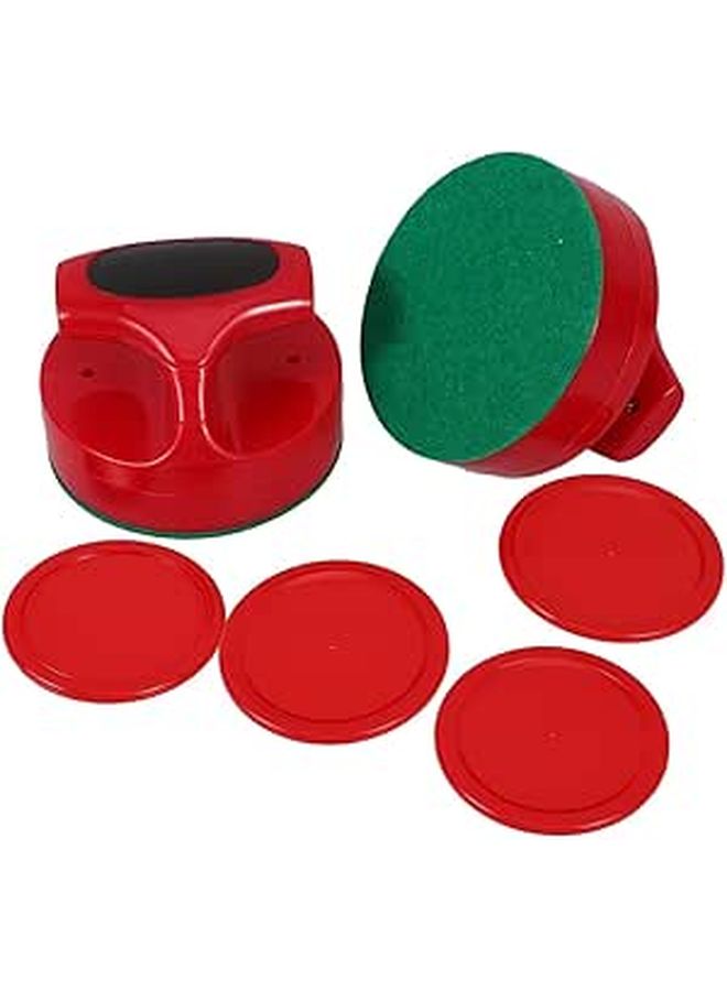 VANZACK Air Hockey Pusher And Puck Set With Foam Handles Red Replacement Accessories For Table Games 2 Pushers 4 Pucks