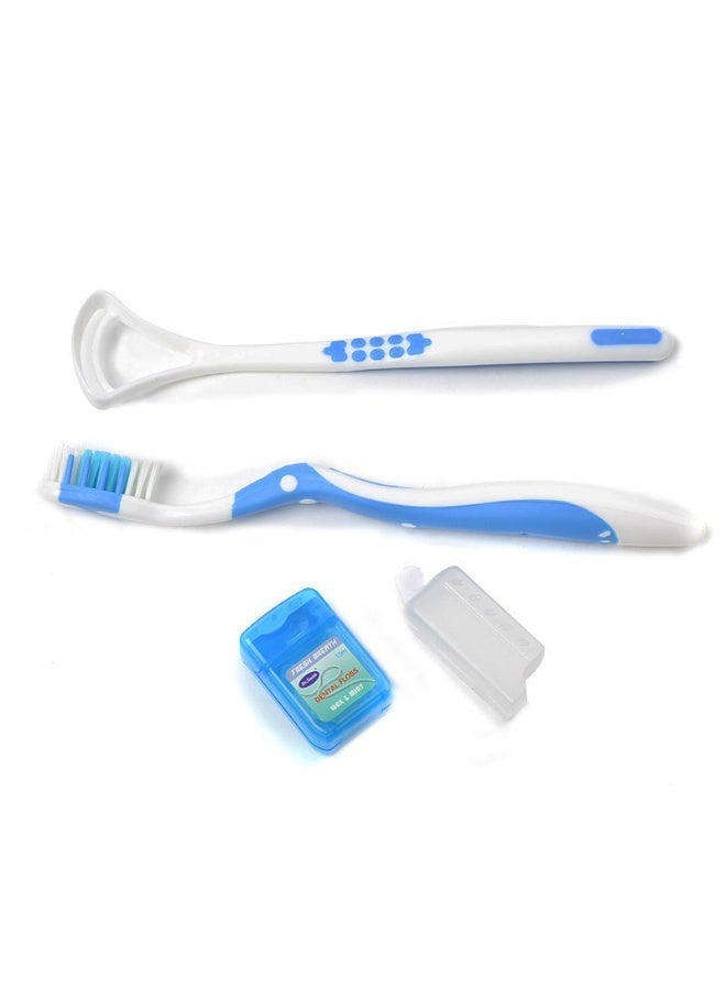 Oral Care Kit Set with Toothbrush, Tongue Cleaner & Dental Floss – Travel Hygiene Kit - Image 3