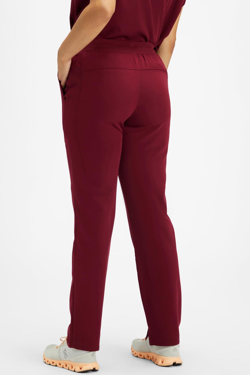 Fabletics Women's Performance Scrub Pant - MotionTech, 4-Way Stretch, Pocket-Packed, Lightweight, Semi-Slim Fit, L/Regular 28 in | 28, Wine - Image 3