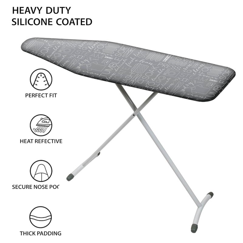 Simplify Ironing Board Cover | Scorch Resistant | Cotton | Thick Padding | Stretch Elastic Fit | Hook and Loop Fasteners | Cover ONLY | Grey - Image 2