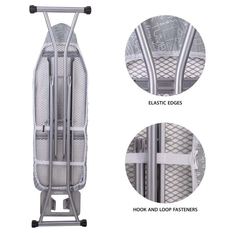 Simplify Ironing Board Cover | Scorch Resistant | Cotton | Thick Padding | Stretch Elastic Fit | Hook and Loop Fasteners | Cover ONLY | Grey - Image 5