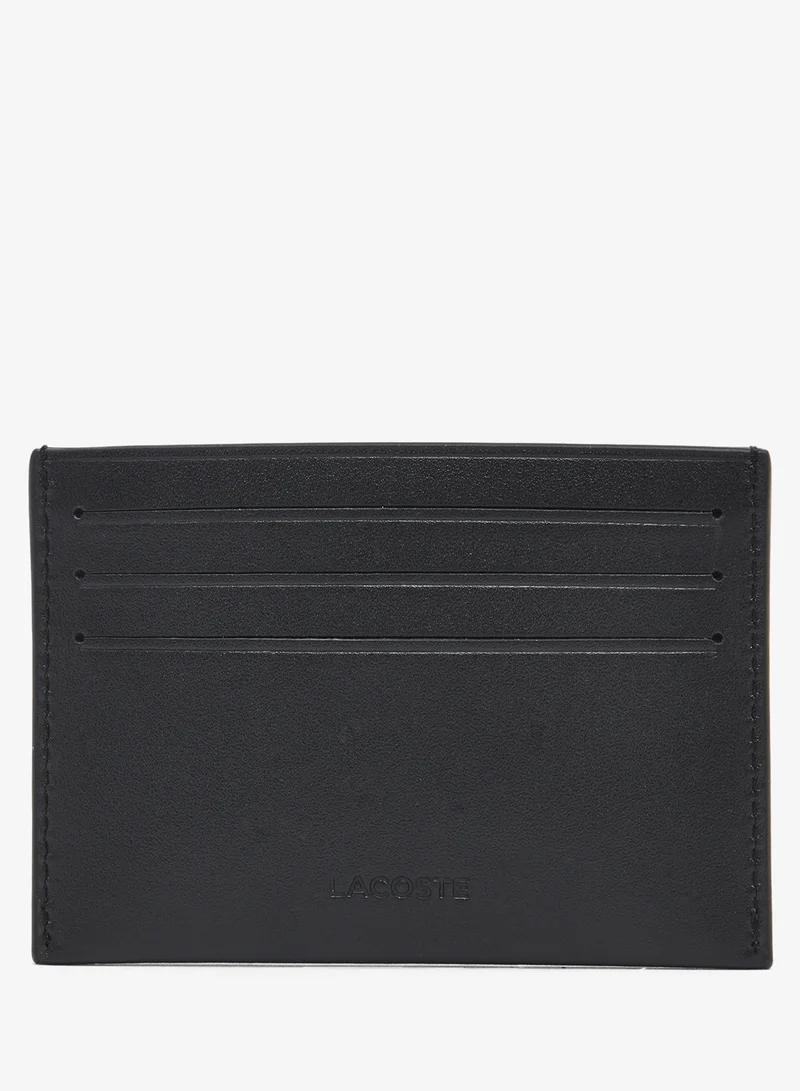 LACOSTE Nomogramme Embossed Leather Card Holder