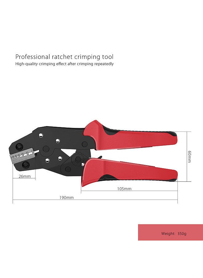 Generic - Professional 4 In 1 Wire Crimpers Engineering Ratcheting Terminal Crimping Pliers Bootlace Ferrule Crimper Tool Cord End Terminals With Wire Stripper Red and Black - Image 1