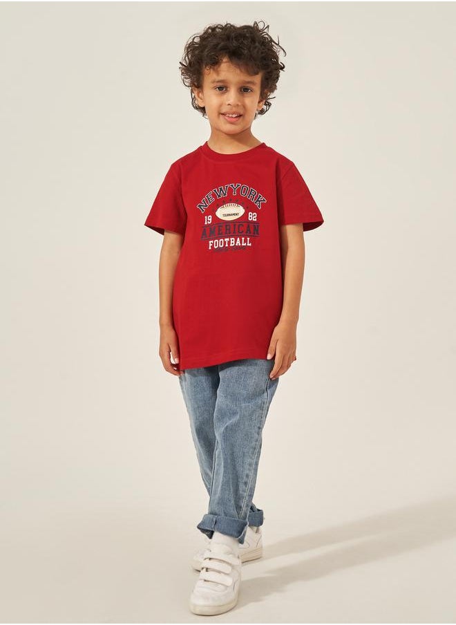 Styli - Slogan Print Round Neck T-Shirt - Image 1