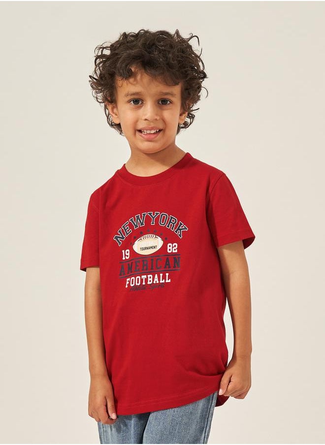 Styli - Slogan Print Round Neck T-Shirt - Image 1