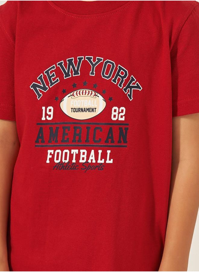 Styli - Slogan Print Round Neck T-Shirt - Image 1