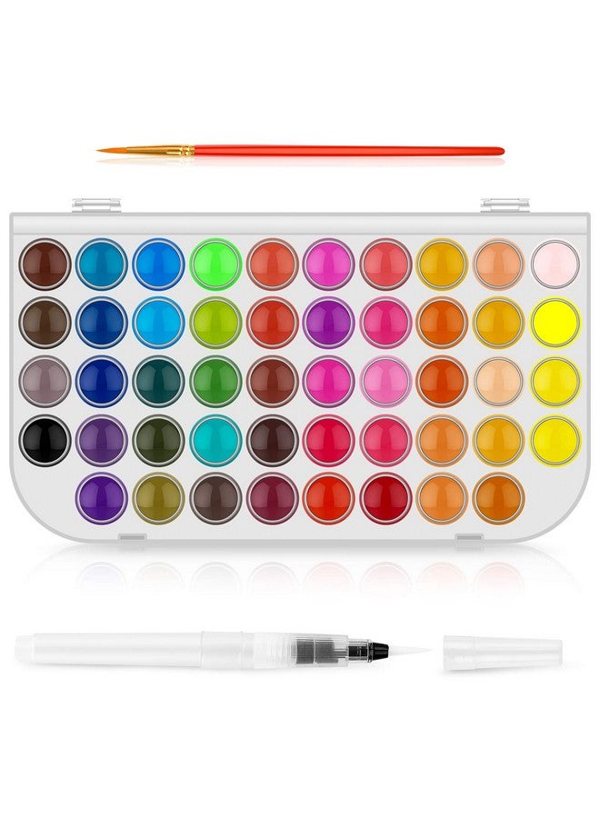 Taotree Watercolor Paint Set 48 Color Watercolors Cake & A Brush A Refillable Water Brush Pen Portable Water Colors Paints Set For Kids Children Students Adults Beginner Artists Painting Supplies - Image 1