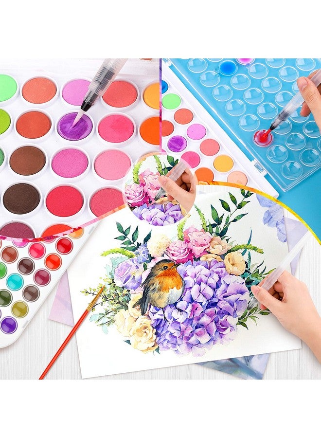 Taotree Watercolor Paint Set 48 Color Watercolors Cake & A Brush A Refillable Water Brush Pen Portable Water Colors Paints Set For Kids Children Students Adults Beginner Artists Painting Supplies - Image 4